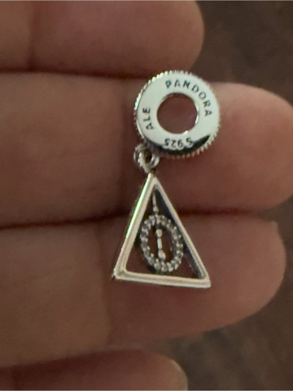 Pandora Sterling Silver Triangle Dangle Charm in Silver - Picture 5 of 7